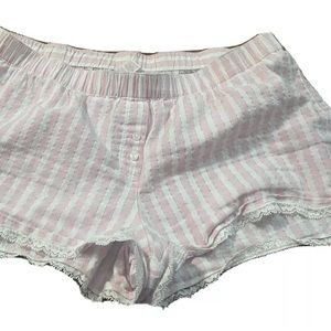 Victoria Secret Womens Pink & White Pajama Shorts!